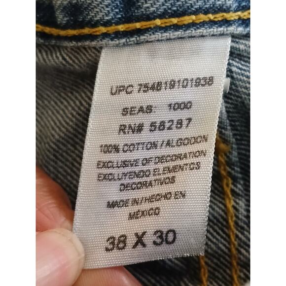 Roebuck and Company Jeans Men 38x30 Blue Light Wash Straight Leg Regular Fit Y2K - Picture 5 of 8